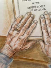 Original Illustration – U.S. Constitution, Pen & Copic Marker Art, 4×6