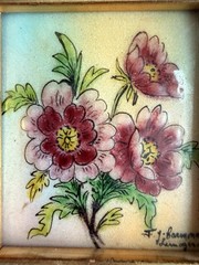 Vintage F.J. Carmona Limoges Enamel Floral Painting – Signed Hand Painted France