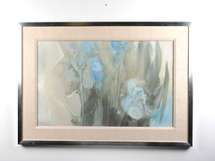 Georgia Artist Martha Nix Abstract „Iris Blue“ Acrylic Painting 1985