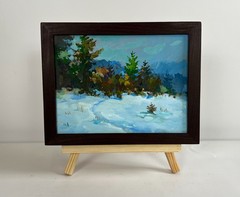 Oil Painting In The Snowy Forest Y. Suprunchuk Unframed Original nAAA4315