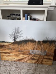 R. Tumbleston Signed Original Large Wake Forest NC Painting on Canvas
