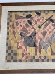 PAUL GRAY PAINTING JAZZ BLACK MUSICIANS AFRICAN AMERICAN ABSTRACT CUBISM CLUB
