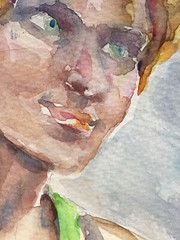 Watercolor Painting Female Portrait Original 11×15 Blond Woman Figurative Art