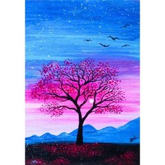 ACEO Original Landscape Nature Tree Sky Pop Art Card Acrylic Hand Painting NEW