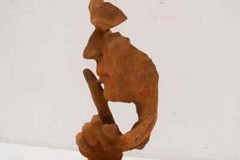 Cast Iron Statue „The Moment“ man asking for silence – garden figurine rustical