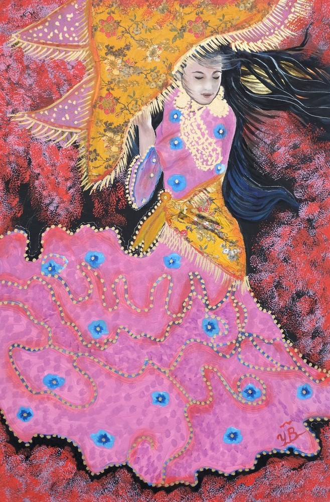 Art, Painting „Dance of The Gipsy“ – Giclee on Canvas 22″x33″by Yelena Berzon
