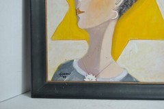 Picasso Style Cubism Acrylic Original Art „Star is Born Framed by Leean Swanson