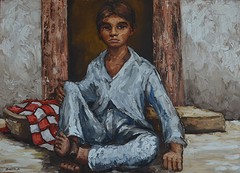 Mexican Art – The Boy by Primitivo 30 x 40