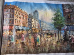 Unframed Impressionist Street Street View Canvas Print Acrylic Highlights 27×38
