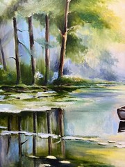 Original painting oil, 24×18 inch, Wall Art Decor, Home Gift, Signed Authors Art