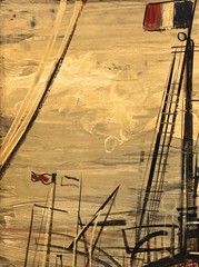 Michel-Marie Poulain (French), VTG MCM Origin. Oil/Masonite „Toulon 1954“ Signed
