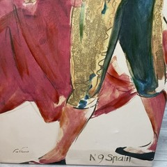 F. de Villeneuve N9 Spain Spanish Matador On Canvas 19.5″X39″