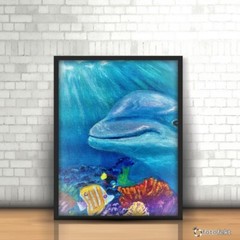Dolphin Painting – Original Animal Artwork for Animal Lovers Wall Art Decor