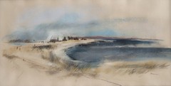1979 Original Pastel Coastal Cape Cod Dunes Landscape Signed – Barton