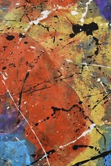 64”X44” Jackson Pollock style canvas ￼painting Acrylic,Abstract, Modern,Large