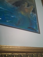 Original Framed Expressionist Seascape Painting 18×22 Signed JTC Ocean Art