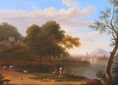 Pierre-Henri De Valenciennes Neoclassical Landscape Painting Bathers Italy