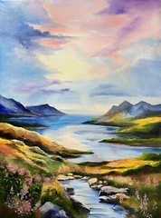 Mountain Original painting oil,18×24 in, Birthday Gift, Handmade Decor,Home Gift