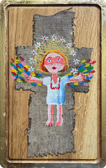 Acrylic painting Angel Ukrainian painter Canvas original author’s technique