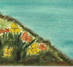 Patricia Butler PAB Original Painting Naive Tropical Hous Haiti Puerto Rico 2000