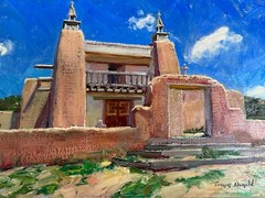 FRANCIS DONALD ORIGINAL OIL PAINTING SAN JOSE DE LA GARCIA CHURCH LAS TRAMPAS NM