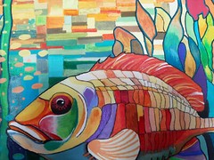Underwater Symphony handmade acrylic on a canvas picture marine life aquatic fis