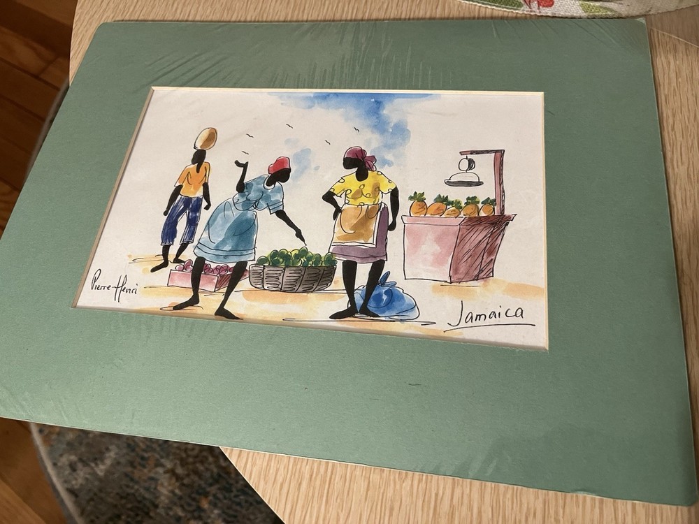 signed Pierre Henri JAMAICA watercolor sealed from Sandals Negril shop
