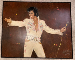 Elvis Presley Painting 1977 – Hand Painted XXL 100×80 cm Vintage Unique Picture Meess