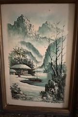 Vintage Set Of 2 SUH JIN HEE Oil Paintings Landscape Autumn Winter Framed Signed