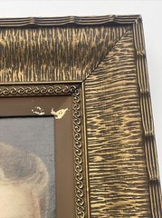 ANTIQUE PORTRAIT PAINTING YOUNG WOMAN GIRL ORNATE FRAME AMERICAN MASTERFUL OIL