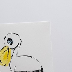 Original Pelican Bird Watercolor Painting Art Animal Decor Hand Painted 5X7