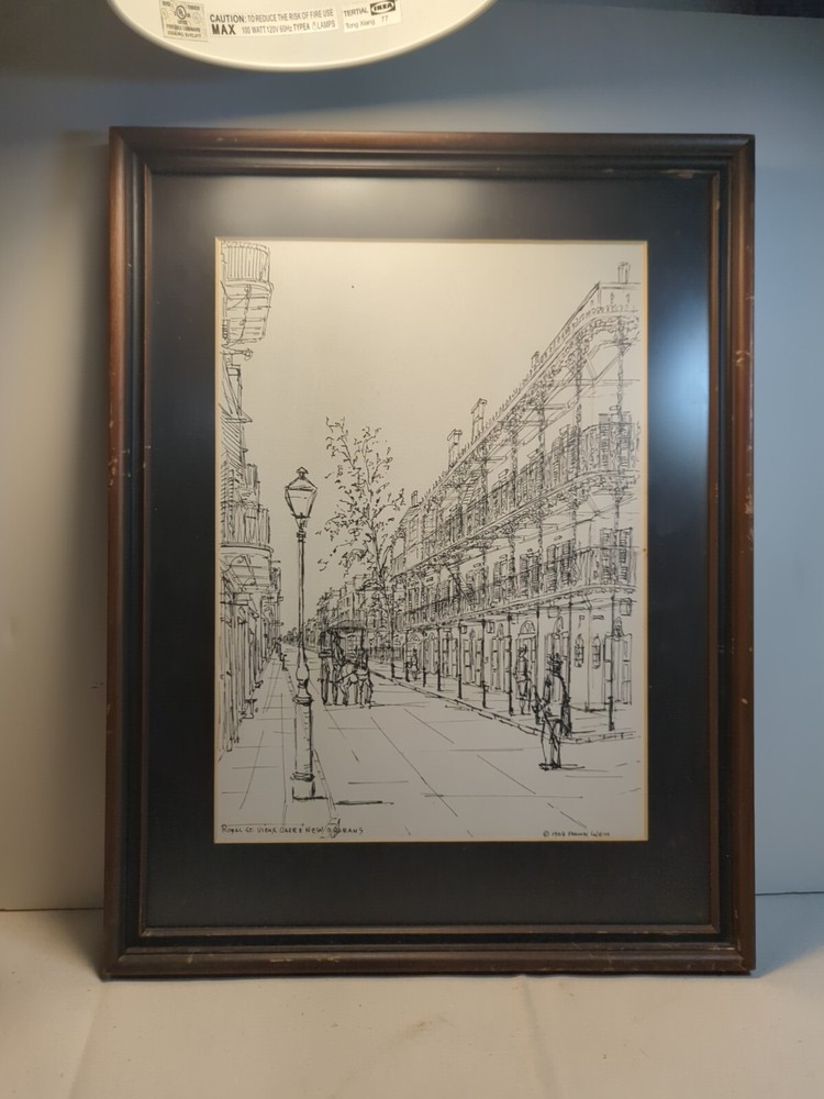New Orlean’s Artist Franz Weiss Framed Royal Street Vieux Carre New Orleans