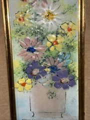 VTG OOAK Hand painted Enamel on Copper Framed Artwork Artist Raphael Esterida