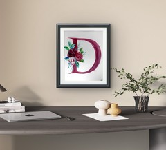 WS original flower D hand painted 14X11 Gallery Paper acrylic modern fine art
