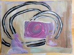 News On Human Mind Vibrant Abstract Expressionism Paper Painting