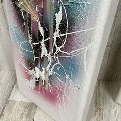 (2) 80’s Pink Green 3D Paper Texture Abstract Art Tree Snow Lone Pine MT