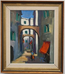 Oil painting painting oil painting masterpiece landscape city people 168