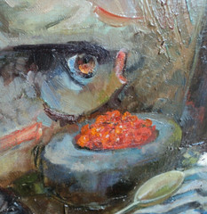 Stilllife Irish angler Original oil painting 3D ART impasto Irish Celtic Symbol