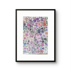 Floral Iradescent Contemporary Pop Art Watercolor Painting 9×12 Signed