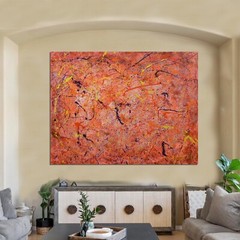 Jackson Pollock style￼ Profession￼al Painting 81” X 62”(6ft 9in)Abstract Modern