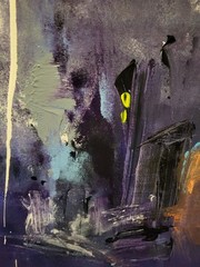 Marvelous Colorful Deep Moody Abstract Art Piece Acrylic On Canvas Unique…