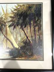 Art Fronckowiak Signed Leaving Out Giclee Sailboat Tropical Coastal Painting MCM