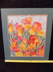 A8034 20 X 22″ WATERCOLOR FLOWERS ON HEAVY PAPER D. FORSHER?