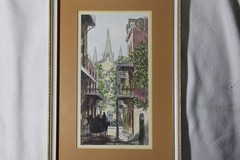 New Orleans St. Louis Cathedral ORIGINAL Watercolor Painting Signed WHEELER