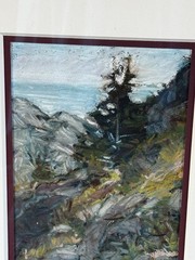 Carol Sloane Coastal Maine Squeaker Cove Oil Acrylic Seascape Landscape Beach 30
