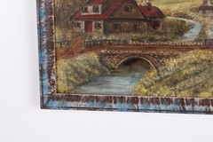 Vintage Homestead Oil Painting On Masonite Joseph Charles Frumes 1983