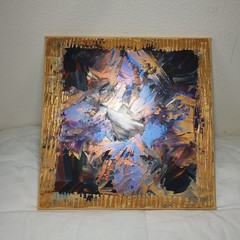 Original Abstract Acrylic Painting (See Video) On Canvas Colorful Vibrant 12×12