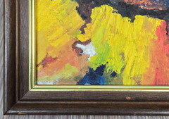 Impressionistic Cat oil painting on canvas, signed Cathy Franklin, 1964 9″ x 12″