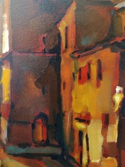 Antonio Belli Sunset in an Old Italian Village/Landscape/Original Oil Painting