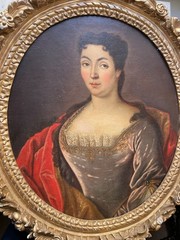 18th FRENCH REALISM – PORTRAIT OF WOMAN – GILT FRAME OIL PAINTING